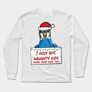 Only Bite Naughty Kids Male Blue Budgie Long Sleeve T-Shirt